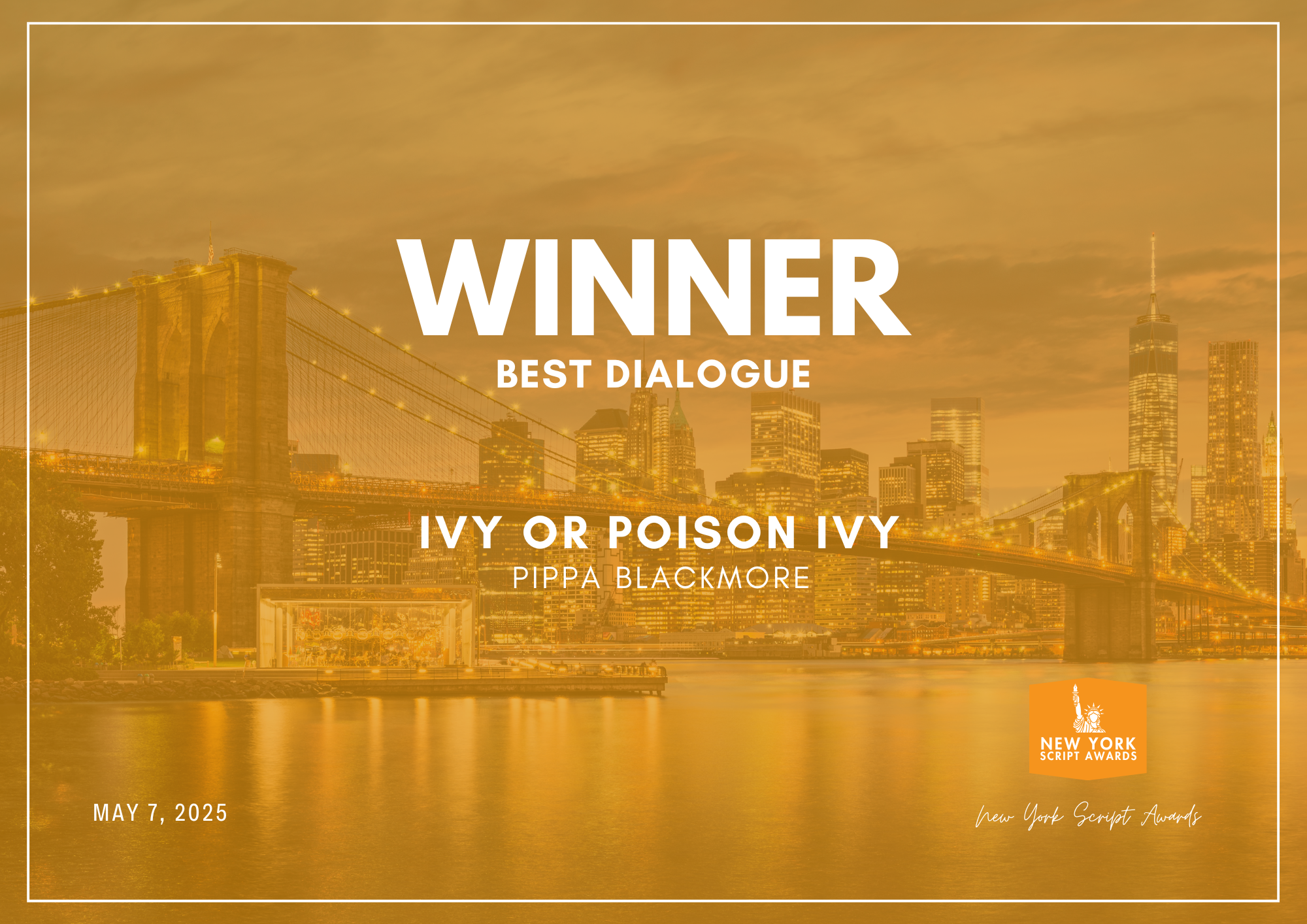 New York Script Award winner